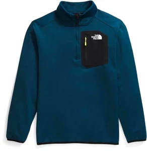 NWT $120 THE NORTH FACE Men's Crest 1/4 Zip Fleece Pullover M Midnight Petrol - Picture 1 of 9