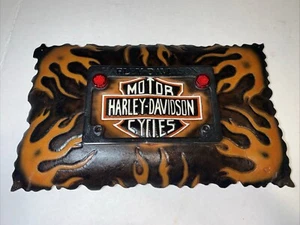 Soporte de matrícula de motocicleta Harley-Davidson en parche de cuero. - Imagen 1 de 12