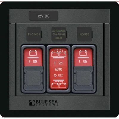 Panel de control remoto Blue Sea 1147 con (2) 2145 y (1) 2146 Interruptor Contura 12/24V Foto 1 de 3