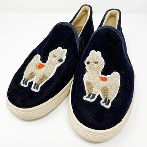 Soludos Anthropologie marineblau Samt Lama Slipper Turnschuhe Damengröße 8,5 - Bild 1 von 8
