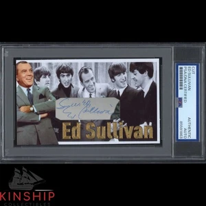 Scheda personalizzata Ed Sullivan firmata taglio 3x5 PSA DNA Slab TV host Auto C5112 - Foto 1 di 2