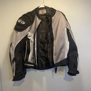 JOE ROCKET Phoenix Armored Mesh Motorcycle Jacket Women’s XL Black Silver Biker - Picture 1 of 6