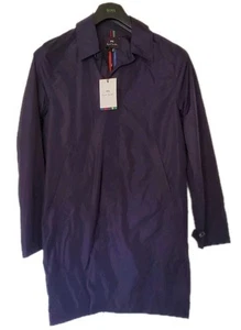 PAUL SMITH Abrigo Mac Impermeable Ligero Para Hombre M Azul Marino Impermeable Embalable - Imagen 1 de 14