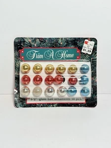 18 Vintage Miniature Glass Christmas Tree Ornaments 1/2" Multicolor - Picture 1 of 3
