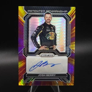 2023 Panini Prizm Patented Penmanship Hyper Purple and Yellow Josh Berry /25 - Picture 1 of 2