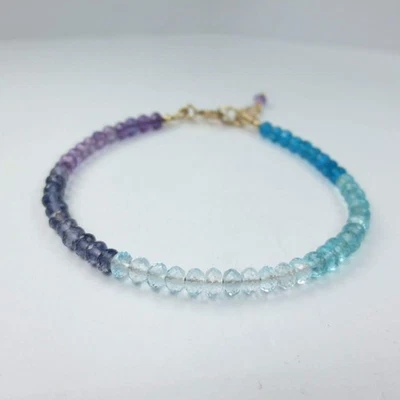 Apetista apatite e pietre preziose iolite perline argento sterling 925... - Immagine 1 di 4