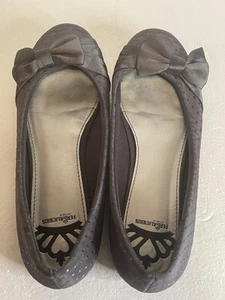 Fergalicious Fergie Shoes Womens 6.5 M Abby Ballet Flats Gray Bow Polka Dot Shoe - Picture 1 of 9