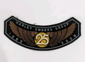 HARLEY DAVIDSON 1983-2008 25 Years Of HOG Rocker Embroidered Patch Motorcycle  - Bild 1 von 1