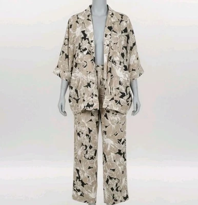 Traje de ocio vintage años 80 90 2 piezas para mujer grande pierna recta pantalón traje conjunto viaje Foto 1 de 4