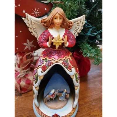 Figura Musical Iluminada Belén Jim Shore Angel "El Niño de María" Foto 1 de 4