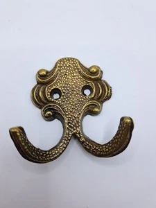 Vintage Messing Wandhaken – Doppelhaken – klassisches Design - Höhe 6 cm - Bild 1 von 7