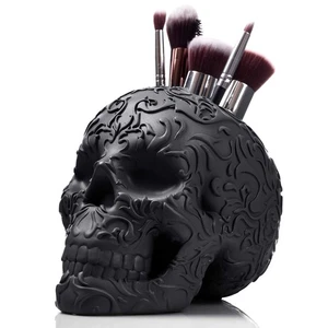 Skull Makeup Brush Holder, Pen Holder, Vanity, Desk, Office Organizer, Statio... - Bild 1 von 6