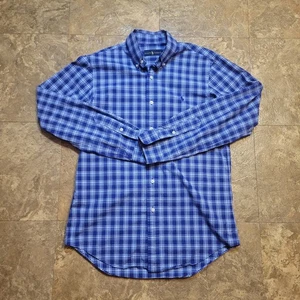 Ralph Lauren Button Down Shirt Mens Small S Blue Long Sleeve Plaid Preppy  - Picture 1 of 11