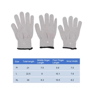 1 Pair Conductive Silver Fiber Electrode Gloves Pads Electrotherapy Massage - Picture 1 of 13