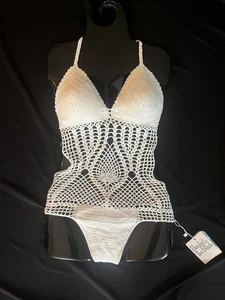 TRAJE DE BAÑO Beauty And The Beach Crochet Grande Nuevo con Etiquetas Boho Hippy Favorecedor - Imagen 1 de 6