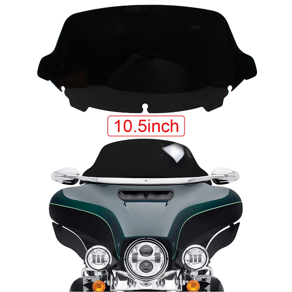 Parabrisas negro de 10,5"" para Harley Street Electra Tri Glide 2014-2021 Foto 1 de 4