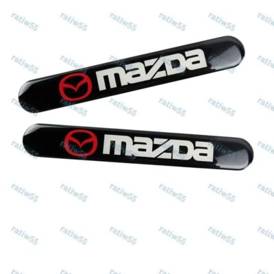 New For MAZDA Black Car Trunk Side Fenders Door Badge Scratch Guard Sticker X2 - Image 1 of 4