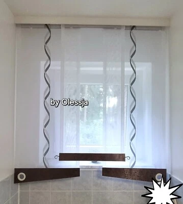 Gardinen Set Modern Küchengardine Flächenvorhänge Set - Bild 1 von 4