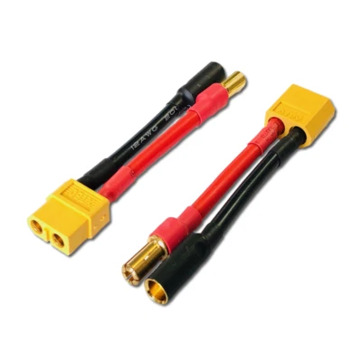 2er Set Adapter XT60 Stecker Buchse auf 5,5mm Goldstecker Lipo Akku 12AWG Kabel - Bild 1 von 4