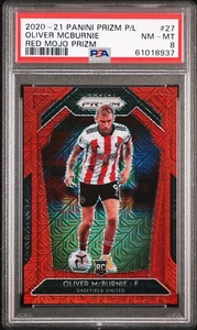 2020 Panini Prizm Premier League #27 Oliver Mcburnie Red Mojo 63/135 PSA NM-MT 8 - Picture 1 of 2