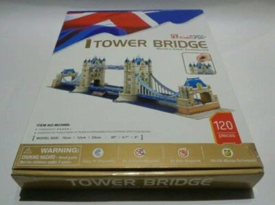 TOWER BRIDGE 120 PIECE 3D PUZZLE BY CUBICFUN NEW FACTORY SEALED - Image 1 of 4