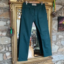 MENS TOPMAN STRETCH SKINNY COTTON JEANS FRONT FLY FASTENING ~ BOTTLE GREEN W30