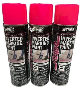 SEYMOUR Inverted Marking Paint, Fluorescent Pink, 17 Oz Each, (3 PACK) - Picture 1 of 2