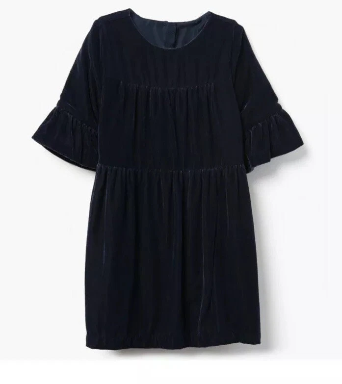 Gymboree 女孩海军蓝天鹅绒圣诞假日连衣裙全新 7 码 — 第 1/1 张图片