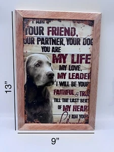 Framed Tin Sign Wall Art Silver Lab, Silver Labrador. - Picture 1 of 1