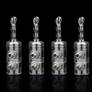 4pz Cavo Altoparlante BFA Connettore Banana Spina Audio Placcata Rodio per Lettore AMP - Foto 1 di 6