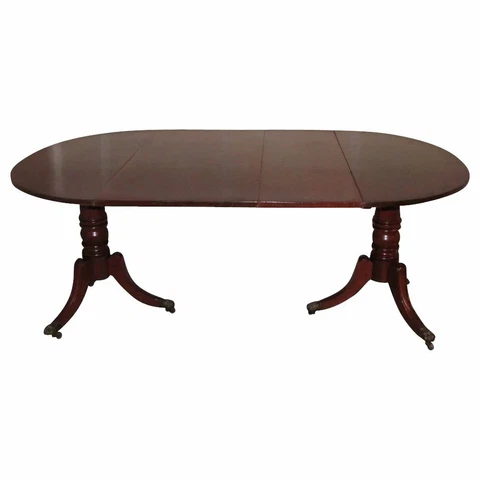 Antique English Regency Mahogany Dining Table Circa 1820 Cover