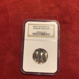 25C 2003 P NGC Missouri Waffled Cancelled Quarter Uncirculated - Picture 1 of 8