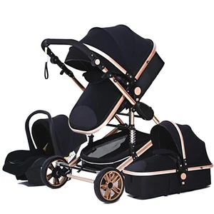 Trio Nero Passeggino Modulare 3in1 Telaio allumino-Ovetto-Carrozzina2in1 +OMAGGI - Foto 1 di 16