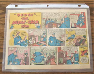 PEPSI und PETE The Pepsi-Cola Cops Comic Strip Zeitung Ad 1944 B - Bild 1 von 1