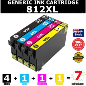 7x Generic 812XL 812 Ink Cartridge For EPSON WF3820 WF4830 WF7830 WF7840 WF7845 - Picture 1 of 5