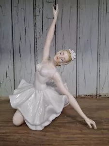 Rare Vintage porcelain ballerina Swan figurine Large 10.5" Tall - Picture 1 of 19