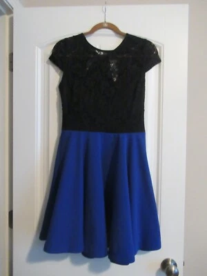 Mujer/Junior B. Darlin Vestido Negro y Azul Ocasión Especial Talla 11/12 Foto 1 de 4