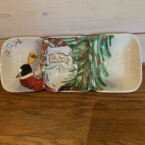 Mud Pie Triple Dip Christmas Santa Dish “ Oh So Jolly” - Picture 1 of 4