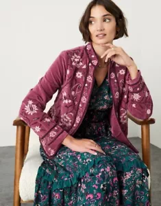 ¡NUEVO CON ETIQUETAS! Impresionante *MONZÓN* Chaqueta Bordada Terciopelo Rosa 14 - Imagen 1 de 24