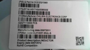 CLH1005T-8N2J-S CHILISIN ELECTRONICS 1005T-8N2 1005T-8N2 CLH1005T8N2JS - Picture 1 of 3