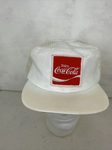 Vintage Enjoy Coca-Cola Coke Uniform Trucker Cap - Weiß - Lederoptik - NOS - Bild 1 von 7