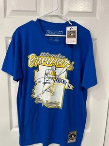 Milwaukee Brewers T-Shirt Spring Training Mitchell & Ness Large blau T-Shirt Neu mit Etikett - Bild 1 von 3