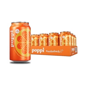 Poppi Orangengeschmack, 12 Unzen, 12er Pack, prickelnde präbiotische Soda - Bild 1 von 3