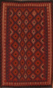 Geometric Pakistani 6x10 Reversible Kilim Area Rug Wool Hand-Woven Carpet - Picture 1 of 9