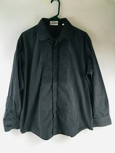 Kenneth Cole Men's Size 17.5 34/35 Button Up Black White Long Sleeve Slim Fit  - Picture 1 of 8