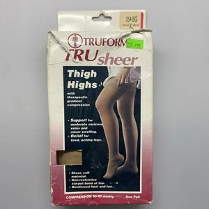 TRUFORM TruSheer ALTOS EL MUSLO 30-40 mmHg 254-BG BEIGE XL BANDA SUPERIOR DE ENCAJE CON PUNTERA CERRADA - Imagen 1 de 4