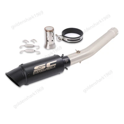 YZF R6 1998-2005 para Yamaha negro puntas silenciador tubo medio escape silenciador deslizable Foto 1 de 4