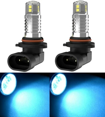 LED 20W H10 9145 Icy Blue 8000K Two Bulbs Fog Light Replacement Plug Play Show - Image 1 of 4