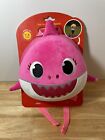 SuperCute Pink Fong Baby Shark Mommy 3-D Head Safety Backpack w/ Leash Kids 1-6