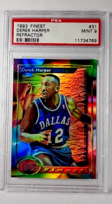 1993 1993-94 Topps Finest Refractor 31 Derek Harper PSA 9 *Only 6 Graded Higher* - Image 1 of 3